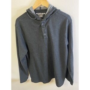 Mizzen‎ Main Performance Stretch Henley Long Sleeve Hoodie Mens XLarge - EUC